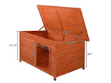 Waterproof Wood Dog House Pet Shelter Natural Wood Color L 86988362