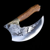 9-inch Pizza Cutter Axe with Leather Cover Viking Style Butcher Cleaver Knife,Mincing Meat Vegetable 39879822