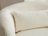 34.25 "Wide Upholstered Corduroy Metal Base 360&deg Swivel Barrel Soft Chair with Pillow, for Club, 21007779