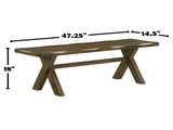 47-inch Wooden Dining Bench, Knotty Nutmeg B016P369238