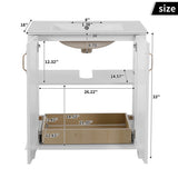 30 Inch Bathroom Vanity with Ceramic Sink, Freestanding Bathroom Vanity Set with Hidden Drawer, N710P192538K