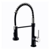 Commercial Black and Nickle Faucet with Pull Down Sprayer, Single Handle Single Lever W1932P172324