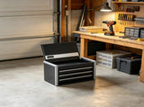 8.6-inch Portable Metal Tool Box, 3 Drawers with EVA Liners, Ball Bearing Opening, Powder Coated 63296286