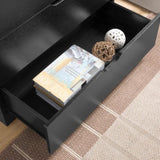 ZNTS Modern black five drawer clothes and storage chest cabinet with metal drawer glides B107P173529