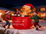 4.8 ft Animated Christmas Inflatable Snowman with Rotating Motor and 3 LED Lights, Multicolor 86424007