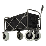 Two Pieces Heavy-Duty 500lb Capacity Beach Wagon w/9" Pneumatic Tires & Steel Frame Compact 225lb W2932P253154