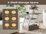 3-Tier End Table with Charging Station, Slim Side Table with USB Ports & Outlets, Modern Nightstand 69677062