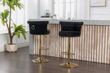 COOLMORE Swivel Bar Stools Set of 2 Adjustable Counter Height Chairs with Footrest for Kitchen, W1539103098