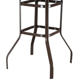 ZNTS Wrought Iron Glass High Bar Table Patio Bar Table Brown 75817084