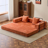 Floor,Compression Sofa,Convertible Floor Sofa Bed-with Pillow Back Support Armrest,Comfy Futon 61809724