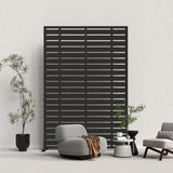 Outdoor Screen, Freestanding Patio Screen with Metal Frame & Resin Panels, Modern Decorative W1859P339186