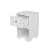 Elegant Design Nightstand with Drawer and Open Shelf for Bedroom, Retro Style Bedside Table with N733P199704K