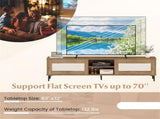 63" Entertainment Center with Open Shelves, 5 Metal Legs Cable Management TV Console 99423094
