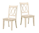 ZNTS Casual White Finish Side Chairs Set of 2 Pine Veneer Transitional Double-X Back Design Dining Room B01143553