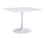 42.1"WHITE Table Mid-century Dining Table for 4-6 people With Round Mdf Table Top, Pedestal Dining W234119835