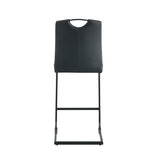 Black PU Chair Barstool Dining Counter Height Chair Set of 2 W24154186