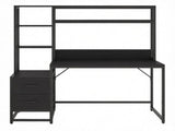 55 Inch Rustic Computer Desk with Drawers and Storage Shelves Home Office 38719938