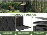 33 Gallon Outdoor Trash Can, Layered Lid with Drip Tray, Waterproof Garbage Bin for Patio, Deck, 78208077