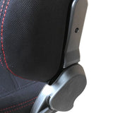 2pcs Left Right Reclinable Sports Bucket Racing Seats Red Stitch Black Cloth 01924813