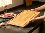3-Piece Cutting Board Set, Sturdy Chopping Board with Juice Groove & Handle for Serving 03641382