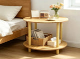 2-Tier Round End Table, Small Side Table For Room, Round Corner Table for Small Spaces, 70946243