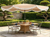 9 ft Boho Patio Umbrella with Tassel Fringe, 30&deg Tilt Outdoor Market Umbrella with Crank & Vent, 48853017