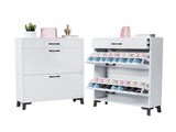 Shoe Storage Cabinet for Entryway, Free Standing Shoe Organizer with 2 Flip Drawers, Hidden Shoe 63092686