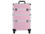 3pcs Trolley-Style Makeup Case with Universal Wheels Aluminum Alloy Cosmetic Trolley Case 58229820