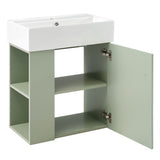 ZNTS [Video]21.6 inch Modern Floating Bathroom Vanity with Ceramic Basin - Perfect for Small Bathrooms, N729P170390F