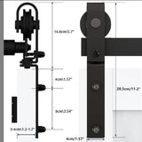 ZNTS 72" Bi-Folding Sliding Barn Door Hardware Kit for 4 Doors,Smoothly&Quietly,Black Track J Shape 79460627