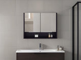 Medicine Cabinet, One Open Shelf, Three Interior Shelves, Black B097133184