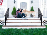 Matte Black Outdoor 3 Level Iron Handrail 85809583