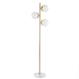 ZNTS 3-Globe Light Floor Lamp with Marble Base B03599272