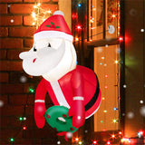 3.3FT Inflatable Window Santa & Wreath 2 Internal LED Lights, 3 Suction Cups 1 Rope, 45s 62218090