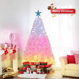 6 FT Pre-lit Artificial Christmas Tree, Xmas Tree Hinged Branches with 300 Cold/Pink/Warm 28553387