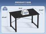 31" Computer Desk Gaming Table Home Office Writing Study Workstation with Sturdy Metal Frame, Black 78572332