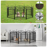 ZNTS Dog Playpen Indoor 24 inch 8 Panels Metal Dog Pen Pet Dog Fence Outdoor Exercise Pen with Doors, W368P233996