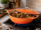 Stainless Steel Handle 7.5QT Round Enameled Pot Orange Gradient 05452818