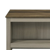 Nyla 43"W Gray Oak Coffee Table with Open Shelves Front and Back B061P234542