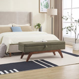 COOLMORE Teddy wool fabric, solid wood feet for solid weighing, and bed end stool with storage W1539P242730