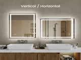 48"x36" LED Bathroom Mirror, Front-Lit and Back-Lit, 3 Color Tem Adjustable, Brightness Memory, 91421693