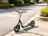 Black Kids Kick Scooter 5-12Y for Park & Neighborhood Riding, Non-slip Deck, Big Wheels with Safe 05504062