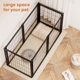 ZNTS Dog Crate 47.2" Dog Kennel for Small Medium Dogs, Puppy Dog Playpen with Top, Pet Cage, Indoor, W1162P245311