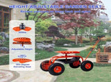 Garden Cart Rolling Scooter, Adjustable Height Heavy Duty Scooter, Rolling Garden Cart with 4 Wheels 64653534