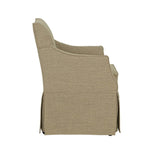Upholstered Skirted Dining Arm Chair with Hidden C s Beige B035P341170