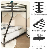Adam Sturdy Twin over Full Bunk Metal Black for Kids and Adult, Low Profile Twin over Full Bunk B083P152992