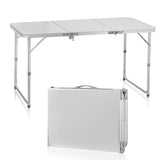 ZNTS 4ft Camping Folding Table, Aluminum Portable Picnic Table with Adjustable Height, 3 Fold Lightweight 45779058