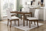 Contemporary Brown Finish Dining Chairs Set of 2 Fabric Upholstery Seat and Back Wooden Kitchen B011P242834