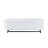 Elegant Ottoman with Spacious Storage Function, White N769P227981W