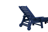 Lounge Chair with Side Table, 3-Piece Oversized Chaise Lounge Chair Set with Wood Texture,Navy W2103P254653